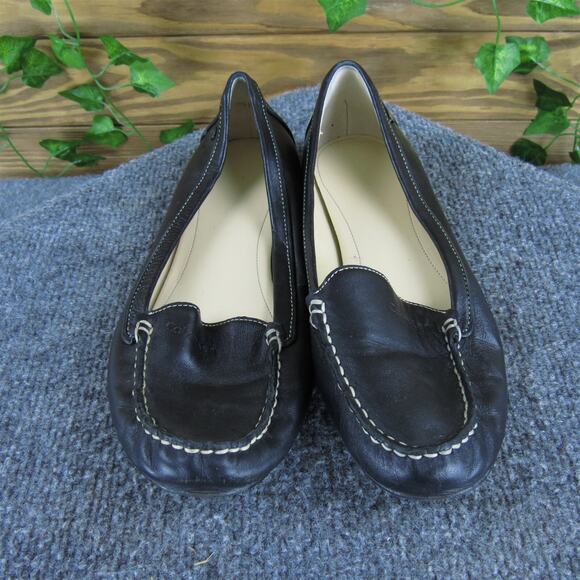 Calvin Klein Women's Maxine Loafer Black Leather Sz 8 Medium Used 2025 - Picture 2 of 6